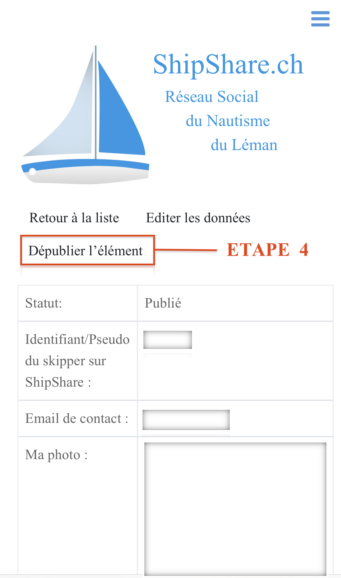 Comment effacer une fiche dans la Bourse aux Equipiers - Étape 4